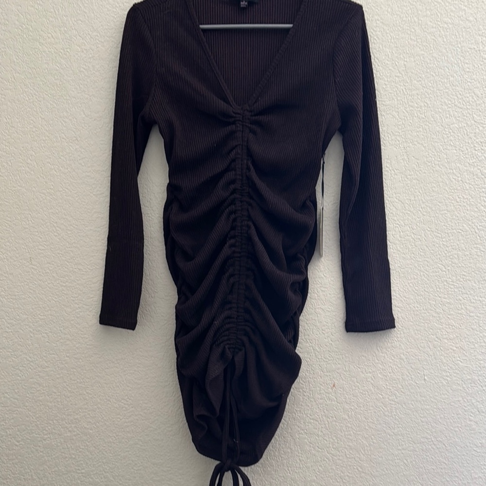 Elegant Burgundy/Maroon Ruched Dress